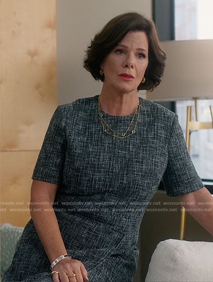 Margaret's grey tweed dress on So Help Me Todd