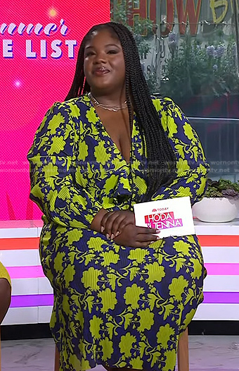 Mariah Smith's blue and yellow floral print dress on Today