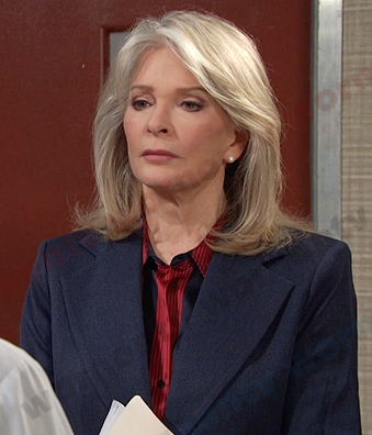 Marlena's red striped blouse on Days of our Lives
