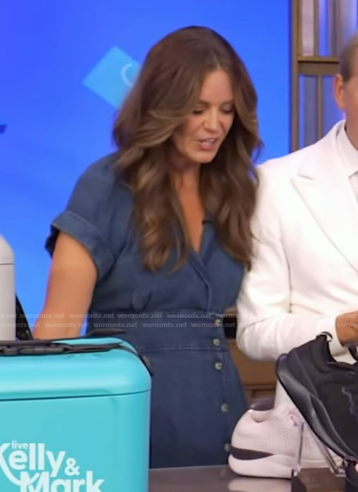 Monica Mangin's denim dress on Live with Kelly and Mark
