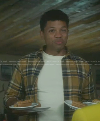 Ned's yellow plaid shirt on Nancy Drew