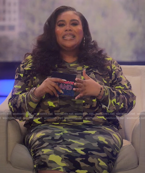 Nina's camo print top and skirt on Grown-ish