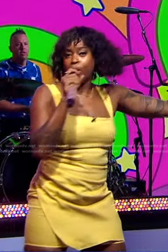 Noelle Scaggs's yellow mini dress on Good Morning America