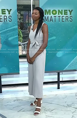 Brittany Jones-Cooper's grey tie waist jumpsuit on Today