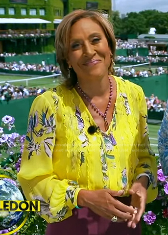 Robin's yellow floral blouse on Good Morning America