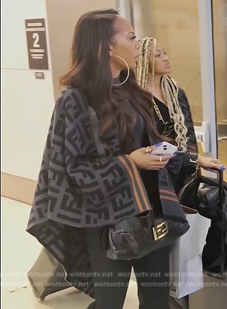 Sanya's gray Fendi poncho on The Real Housewives of Atlanta