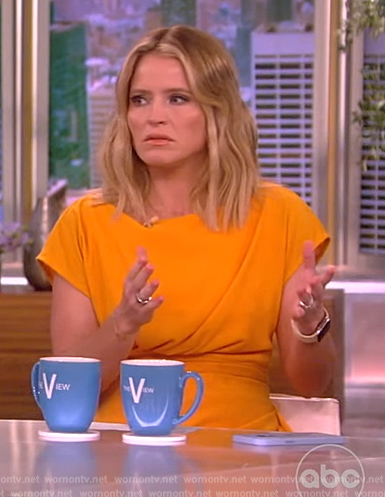Sara's orange gathered dress on The View