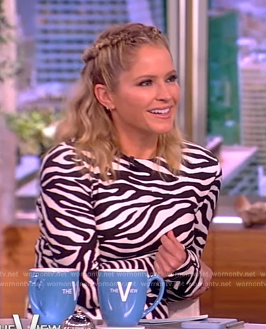 Sara's zebra stripe mini dress on The View
