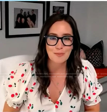 Savannah's white cherry print top on Today