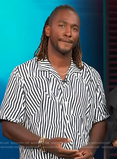 Scott's abstract stripe shirt on Access Hollywood