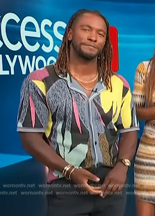 Scott's floral print shirt on Access Hollywood
