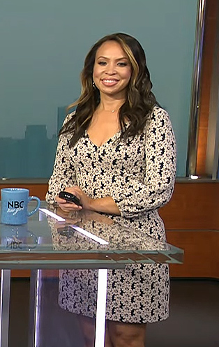 Adelle's black daisy print dress on Today