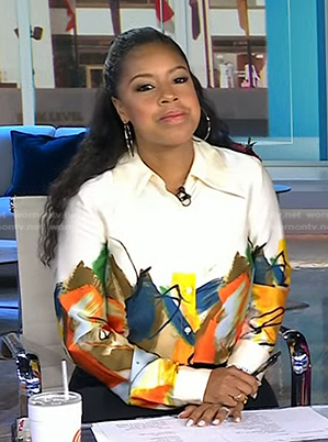 Sheinelle's brushstroke blouse on Today