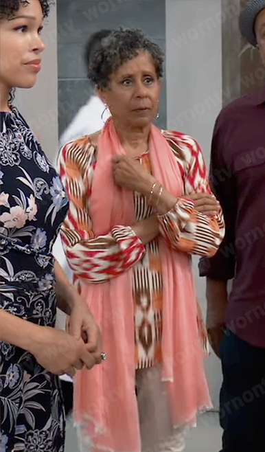 Stella's ikat print blouse on General Hospital