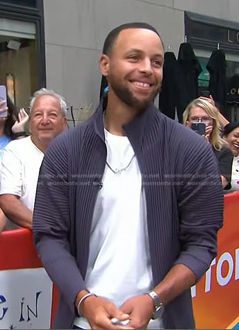 Stephen Curry's grey pleated jacket on Today