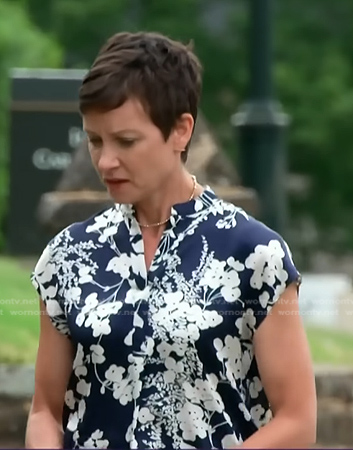 Stephanie's navy floral top on NBC News Daily