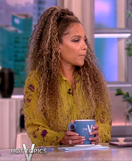 Sunny's yellow floral print dress on The View