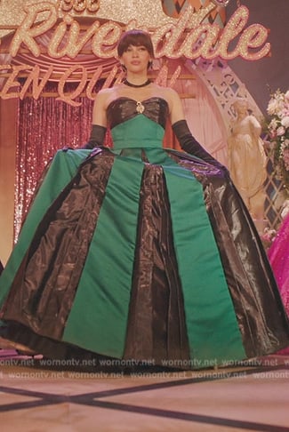 Toni's green satin gown on Riverdale