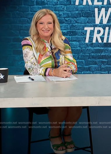 Triesel's mixed print dress on Access Hollywood
