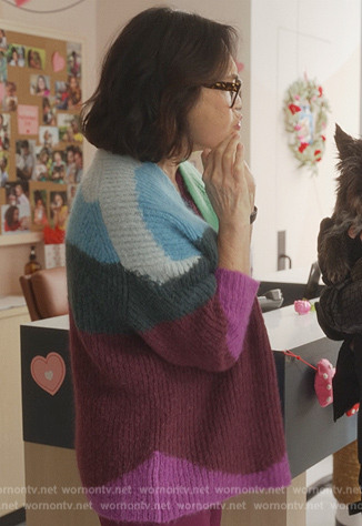 Vet's colorblock cardigan on And Just Like That
