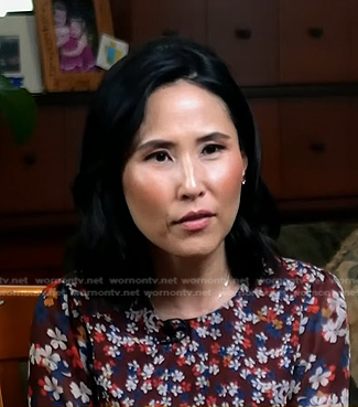 Vicky's brown floral print dress on Today