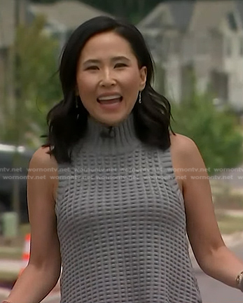 Vicky’s grey sleeveless knit sweater on Today