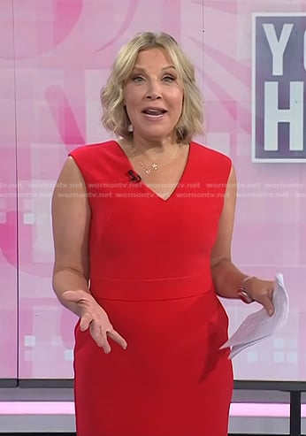Kristen Dahlgren's red v-neck sheath dress on Today