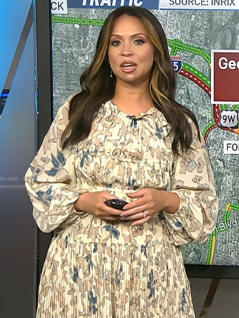 Adelle's floral pleated dress on Today