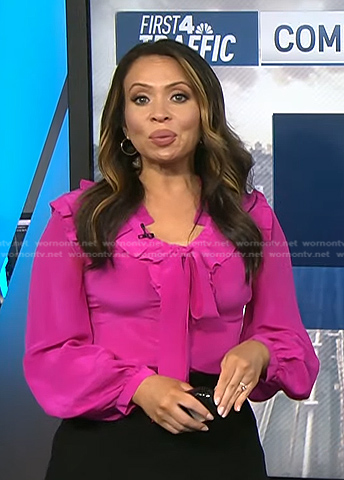 Adelle's pink ruffle blouse on Today