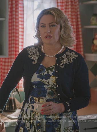 Alice's blue embellished cardigan on Riverdale