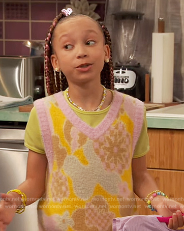 Alice's pink and orange floral vest on Ravens Home