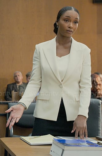 Andrea's off-white blazer on The Lincoln Lawyer