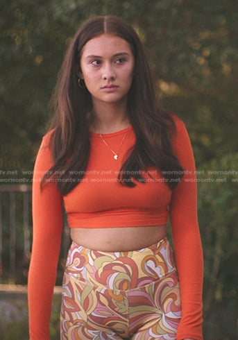 Belly's orange print biker shorts on The Summer I Turned Pretty