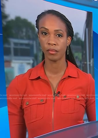 Blayne Alexander's orange utility zip dress on Today