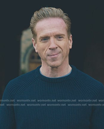 Bobby's navy knit sweater on Billions