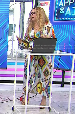 Carley Knobloch's multicolor printed dress on Today