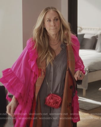 Carrie's pink metallic mini bag on And Just Like That