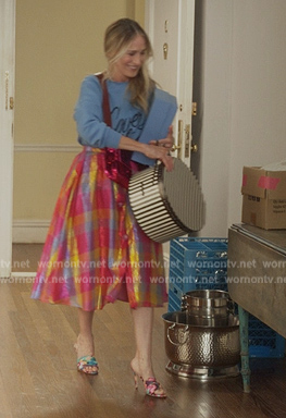 Carrie's pink sequin bag on And Just Like That