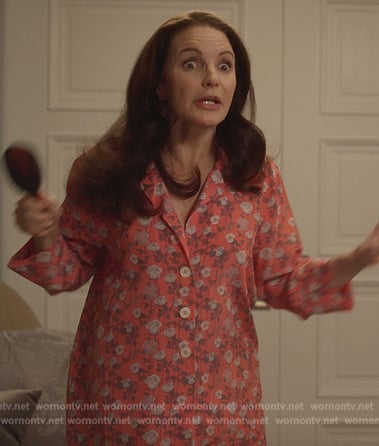 Charlotte's pink floral pajamas on And Just Like That