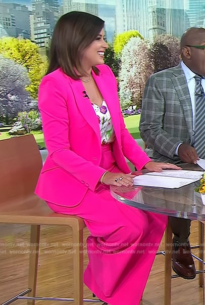 Chloe Melas's pink suit and floral camisole on Today