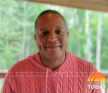 Craig Melvin's pink cable knit hoodie on Today