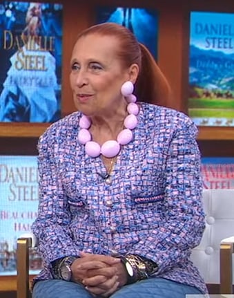 Danielle Steel's pink tweed jacket on Good Morning America