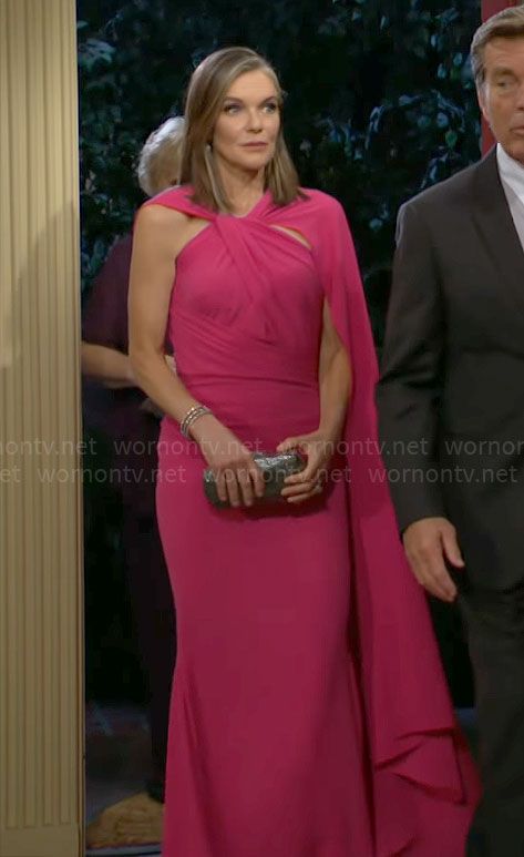 Diane's pink cape dress on The Young and the Restless