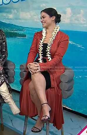 Donna's red satin kimono jacket on Today