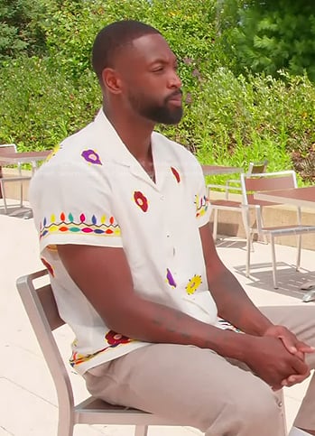 Dwyane Wade's white embroidered shirt on Today