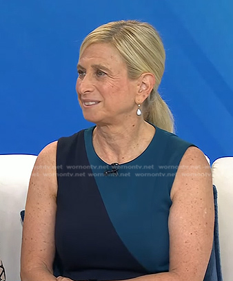 Elisa Port's black and teal colorblock dress on Today