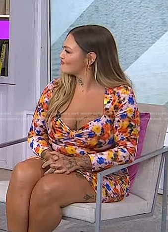 Elle King's floral sweetheart mini dress on Today