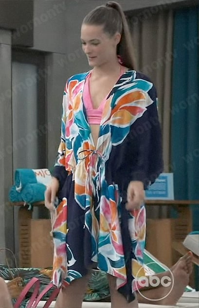 Esme's floral swim cover-up on General Hospital