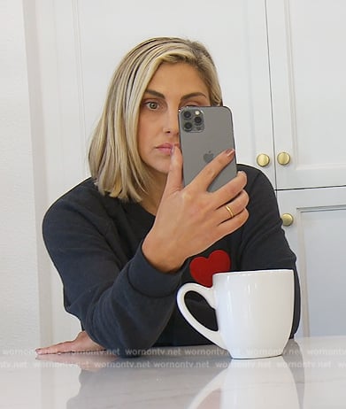 Gina's heart applique sweatshirt on The Real Housewives of Orange County