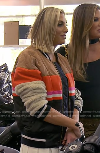 Gina's colorblock quilted jacket on The Real Housewives of Orange County